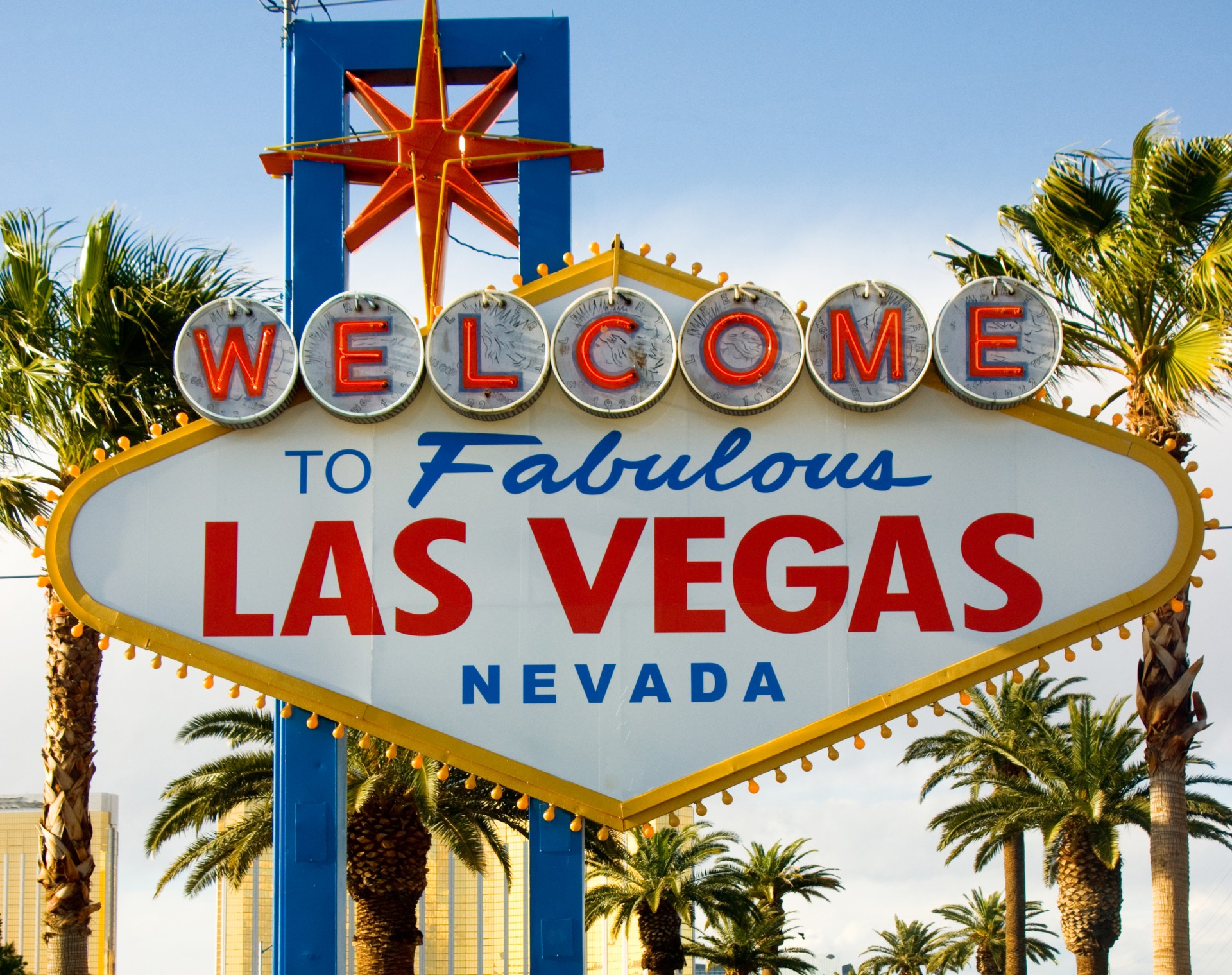 Amerika, Nevada, Las Vegas, znak dobrodošlice na ulasku u grad, grupni polasci u Ameriku
